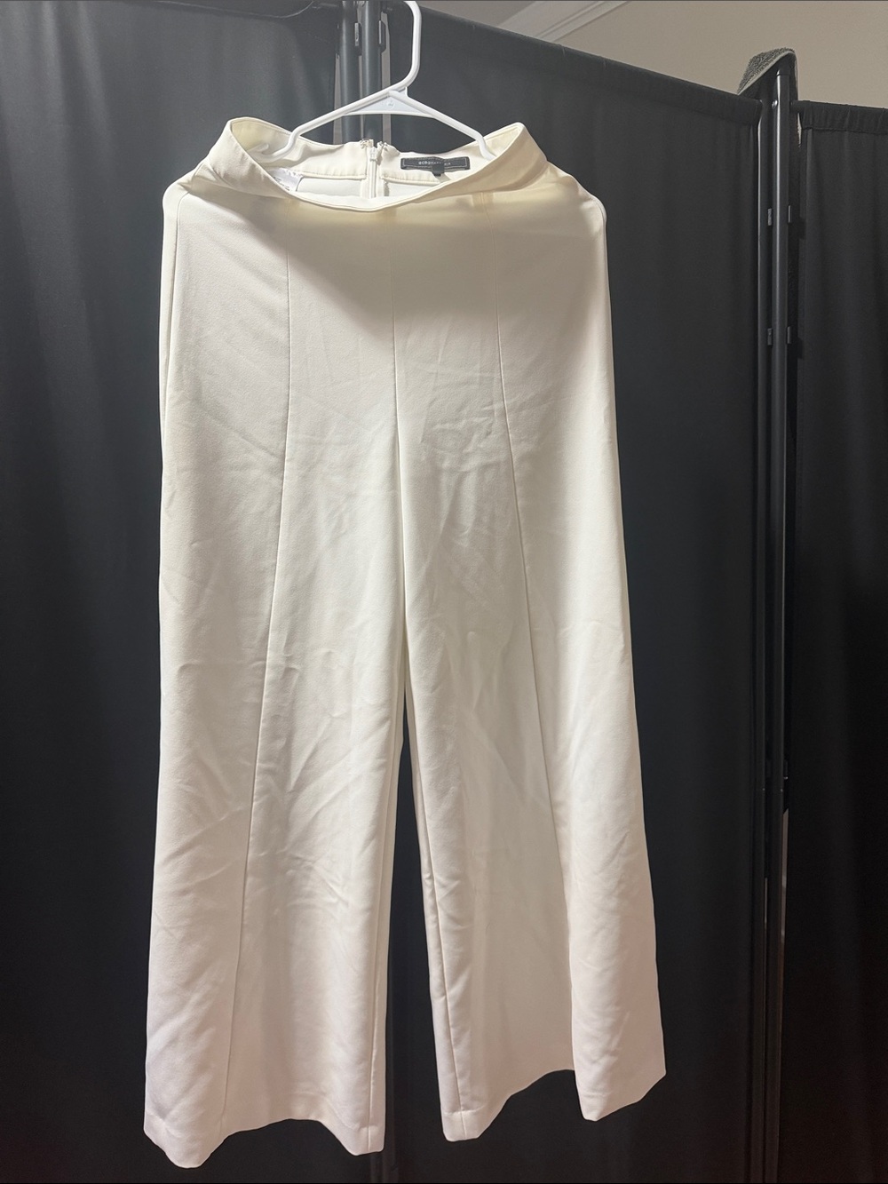 BCBGMaxAzria Cream Wide-Leg Trousers